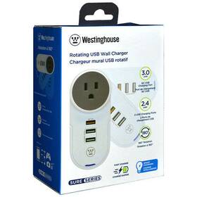 Westinghouse 686140960017 Rotating Wall Charger With Usb