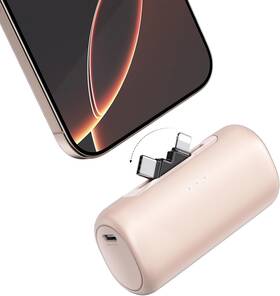Lps002 Winecube Portable Charger For Iphone With 2-in-1 Connector 5000mah Small Power Pink