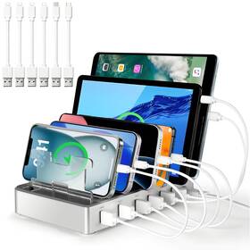 300w Winkaura 762210514455 Charging Station For Multiple Devices Fast 6 Port Silver