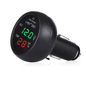 1ma163423q65gsxd8 Winomo 12-24v Car Cigarette Lighter Socket With Usb Port Voltmeter Thermometer For