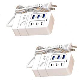 Usbqcpd6p Wiredco Charger4 2x 6-port Usb Type Inch C And A Rack Charger Fast Charging With Ac Plug-in 2pcs