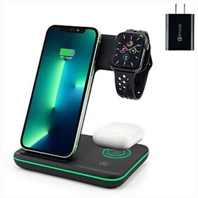 Wireless Charger 3 In 1 Foldable Charging Station Dock For Iphone 13 Se