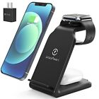 Wireless Charging Station Popveen 3in1 Charger Stand With Adapter