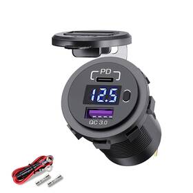 Gsg2023-4m Wleto 30w Pd Type C Dual Usb Port Car Charger Power Socket Outlet For Marine Boat Rv