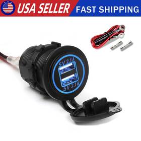 Wlt-pc56 Wleto 2pcs 12v-24v Dual Port Power Outlet 2.1a Usb A Car Charger Socket Lid Waterproof
