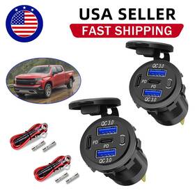 2023-14m Wnnbtovn 2pcs Dual Usb Car Fast Charger Power Socket For Iphone Samsung Android