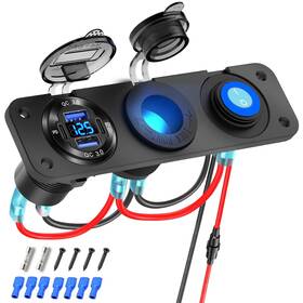 Gsg2024-b3 Wnnbtovn 3 In 1 Multifunctional Marine Rocker Switch Panel Digital
