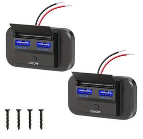 Wlt-pb10-1 Wnnbtovn 2pcs 12v Dual Usb Port Car Charger Socket Power Outlet Panel Wall Mount
