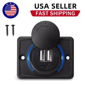 Wlt-pb19 Wnnbtovn 12-24v Dual Usb A Port Car Charger Socket Power Outlet Panel Wall Mount