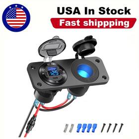 Wlt-pcc20 Wnnbtovn 2 In 1 Fast Car Charger Cigarette Lighter Socket Panel Digital Switch