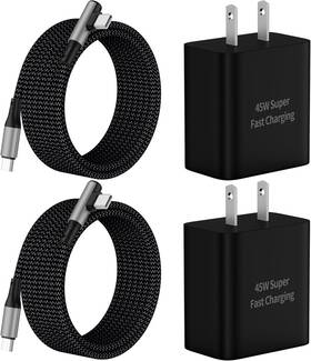 A9t45c Wodenta S25 Edge Samsung Charger 2-pack 45w Usb C Super Fast With Black