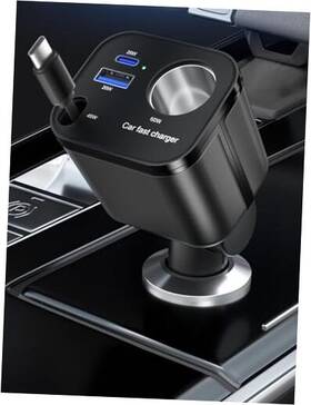 Be-004 World Growing 145w Retractable Car Charger 4-in-1 Fast And Cigarette Lighter