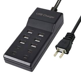 Qo671 Wyssay 50w Usb Charging Station 10-port 6 Usb-a And 4 Usb-c For Iphone Tablets