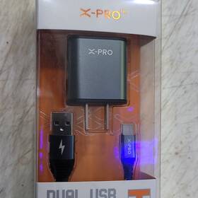 Usa9t X-pro Dual Usb Fast Charge Wall Charger Usb-c Combo 100cm Gray Cable