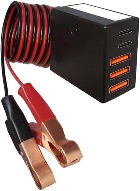 E604 Xdingjiala 768788139571 Dc 12v 24v To Usb Usb-c Multi Port Car Charger Adapter - 60w 5v 12a Buck