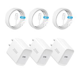 Ofs-720a Xianghongyian 3-pack I Phone 17 16 15 Fast Charger 20w Type C Chagrer Usb Block W