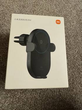 W03zm Xiaomi 30w Wireless Qi Fast Charge Car Charger Black Usb Type-c Air Vent