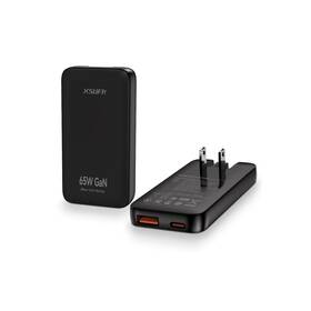 Fr065-01b Xsufr 65w Flat Usb C Wall Charger Folding Travel Dual Port For La