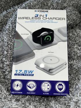 17.5w Xtreme Power 845181066304 Wireless Charger 3 In 1 For Phone Apple Watch And Airpod Foldable