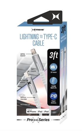 Xtrememac 805106227876 Xtreme 3ft 8-pinto Type Charging Cable Works With Cell Phones Iphones And Ipads