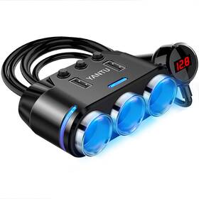 Yantu 313054178138 150w 3-socket Car Cigarette Lighter Adapter Splitter Wi