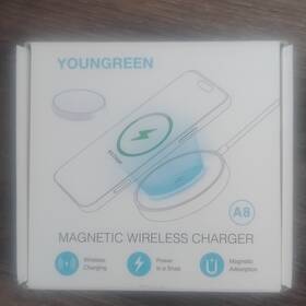 X0043clfjt Youngreen A8 Magnetic Wireless Charging Pad For Iphone 14/13/12/11 White 1m