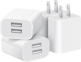 Ytfcyikbg 313054159168 3- Pack Usb Wall Charger Dual Port Cube Power Adapter