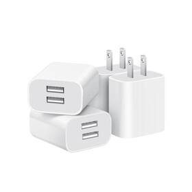 Ofs-755 Ytfcyikbg Usb Wall Charger 4 Pack Dual Port Plug Adapter For Outlet 4-pack White