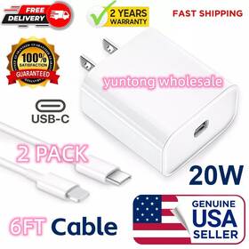 Yuntong Wholesale 619956903633 2 Pack Fast Charger 8-pin/usb-c For Iphone 14 13 12 11 Pro Max Plus Xs Xr 8 7 6
