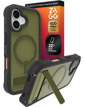 702319168 Zagg Rainier Case With Kickstand For Iphone 17 - Green Sea Kelp Graphene 22f
