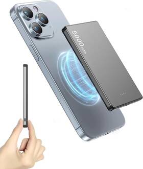 Akd-yd52 Zbf Wireless Portable Charger 5000mah Slim Magnetic Power Bank Phone Gray