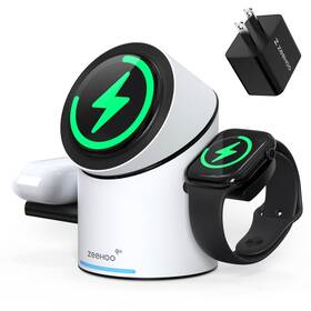 Zeehoo 766122954682 3 In 1 Charging Station For Apple Devices Mag-safe Charger Stand Qi2 15w Auto