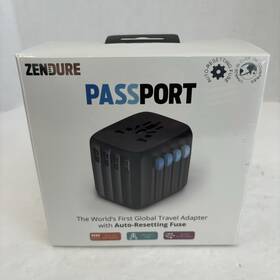 Zendure 853805005561 New Passport Global Travel Plug Adapter With Auto-resetting Fuse Black
