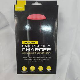 Zn-pb020 Zenex Emergency Charger 10 000mah Flashlight Power Display 2 Ports Black Red