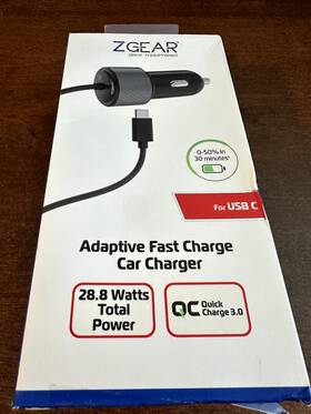 Zgear 701890109292 New Z Gear Adaptive Fast Charge Car Charger 3 Amps Of Power