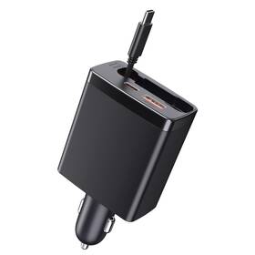 Zibwnfuxcz 797422955611 65w Laptop Car Charger With Retractable Cable 3-in-1 125w Fast Usb C Black