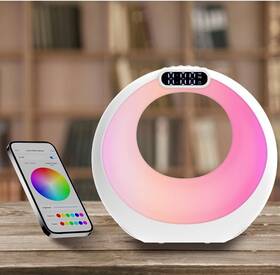 Zs934 Zishen Led Night Light Bluetooth Speaker With Alarm App Control Time Display