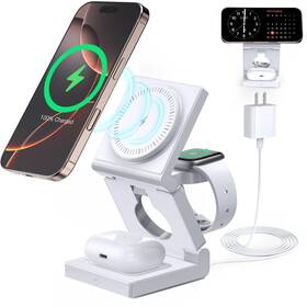 G936 Ziweo 3 In 1 Wireless Charging Station For Apple Multple Devices - Foldable Magneti