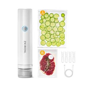 Hvs-01 Zkiron Onetouch Handheld Vacuum Sealer With 25 Reusable Bags Port... Fas