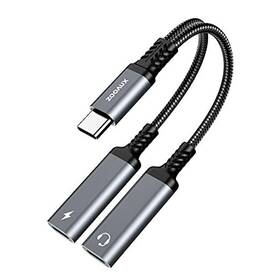 Zm-2c Zooaux Usb C Splitter Dual Headphone And Charger Adapter 2-in-1 Type
