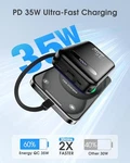 Energyqc Power Bank 20,000MAH 35W Pd 3.0+QC 4.0 Fast Charging Cables - Black. Fixed Price $32.79.