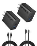 Anker Iphone 16 Charger 20W Usb-c Fast Charging Block 2-PACK + Cables. Fixed Price $30.00.
