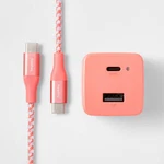 2-PORT Usb-a Usb-c Wall Charger With 6' To Braided Cord. Fixed Price $11.99.