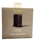 Heyday 6-PORT Charging Hub Usb-c & Usb-a Tower Black Saffiano New 64W Power. Fixed Price $10.00.
