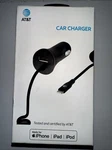 New At&t 3.4AMP Mfi-certified Apple Lightning Car Charger W/ Extra Usb Port. Fixed Price $17.99.