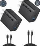 Anker 20W Usbc Fast Charger Block 2-PACK Dual Port Wall Iphone 16/15/14. Fixed Price $24.90.