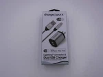 Chargeworx 2.4 Amp Rapid Combo Pack Silver 3FT. Fixed Price $13.99.