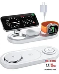Upgraded 3 1 Wireless Charging Station For Apple Devices, Faster Mag White. Fixed Price $77.75.