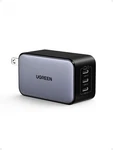 Ugreen Nexode 65W Gan Usb Wall Charger, 3-PORT Type-c Fast Power Black. Fixed Price $48.06.