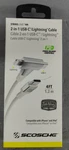 Scosche 2-IN-1 Usb-c/iphone Cable 4FT 1.2 M White. Fixed Price $10.96.